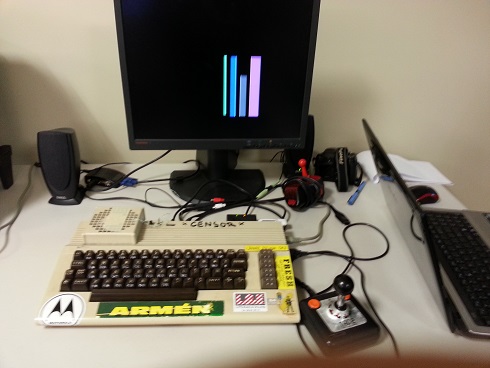 CRT's C64 showing some of their latest demos.