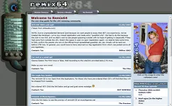 Remix64 Layout Version 1, used 2001 - 2004. Screenshot shows the page as of July 2002
